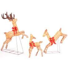 3 Piece Lighted Christmas Reindeer Holiday Reindeer Family Set