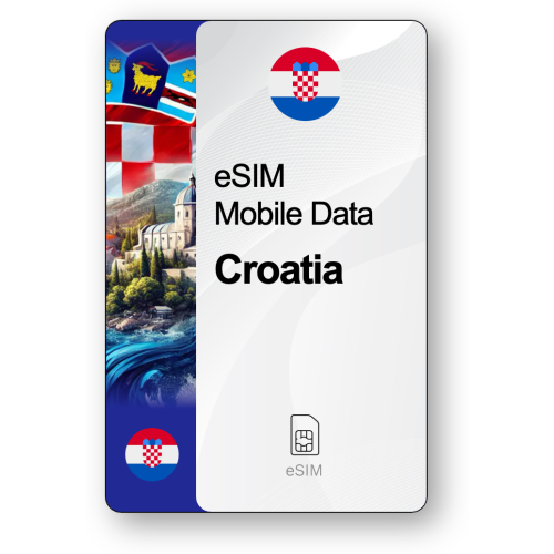 eSIM Internet Croacia, válido 15 días, tráfico Ilimitado
