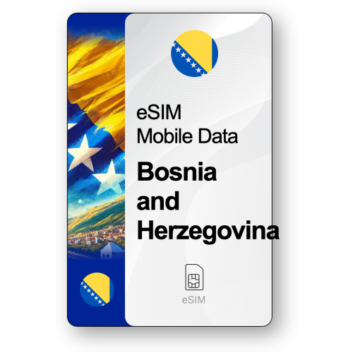 eSIM Internet Βοσνία και Ερζεγοβίνη, ισχύει για 30 ημέρες, κίνηση 20 GB