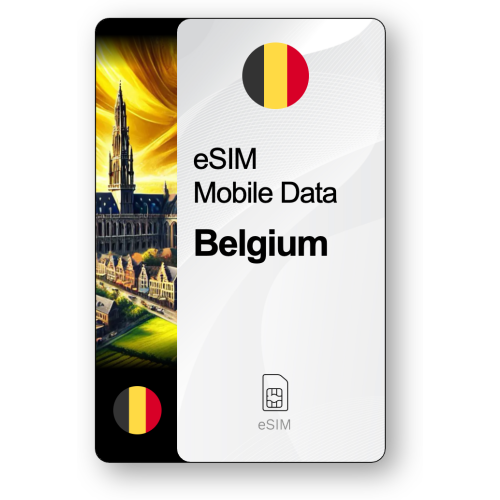 eSIM Internet Βέλγιο, ισχύει για 30 ημέρες, κίνηση 50 GB