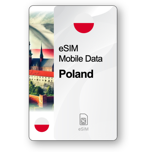 Internet eSIM Pologne, valable 30 jours, trafic 10 GB