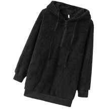 1St Comfortabele Zwarte Dames Pullover Van Met Capuchon