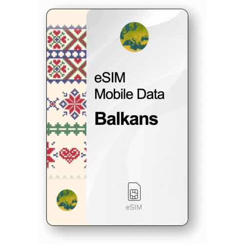 Internet eSIM Balkans, valable 30 jours, trafic 10 GB