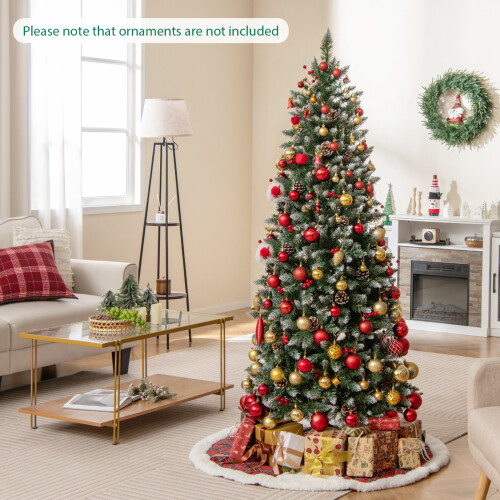 Casart 6 FT Hinged Christmas Tree Pre-Lit Pencil Tree With 33 Natural Pine Cones 2