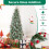 Casart 6 FT Hinged Christmas Tree Pre-Lit Pencil Tree With 33 Natural Pine Cones 4