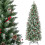 Casart 6 FT Hinged Christmas Tree Pre-Lit Pencil Tree With 33 Natural Pine Cones 11