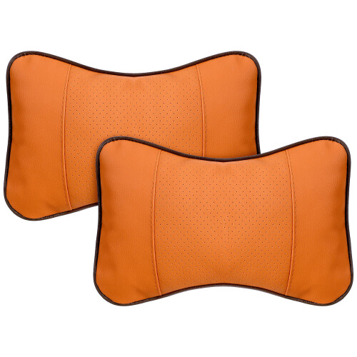 2Pcs Durable Brown Neck Protector Pillow for Auto Seat Neck Cushion