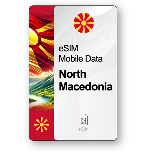 eSIM Internet Βόρεια Μακεδονία, ισχύει για 30 ημέρες, κίνηση 50 GB