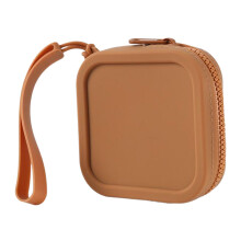 Small Square Silicone Purse Coin Bag Small Coin Wallet-brown