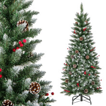5 FT Christmas Tree Pre-Lit Pencil Tree 250 Teardrop-Shaped LED Lights