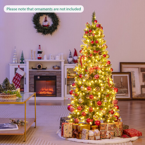 Casart 5 FT Christmas Tree Pre-Lit Pencil Tree 250 Teardrop-Shaped LED Lights 2