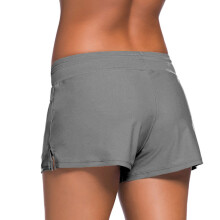 Einfarbiger Badeanzug Mit Schwimmshorts Für Damen Grau Größe M
