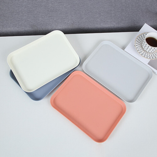 Bambusfaser Tablett Dessertteller Snack Schale M Grau 2