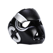 Boxing Full Face Protection, Comprehensive Protection Headwear, Head Protection for Kickboxing, Martial Arts Headgear for Adults silver, black