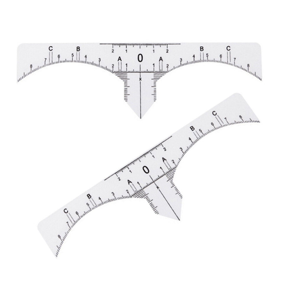 Totority 10Pcs Plastic Eyebrow Ruler Set Disposable Stencil For Women