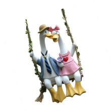 Statue de jardin de canard de Couple délicat, Statue de jardin