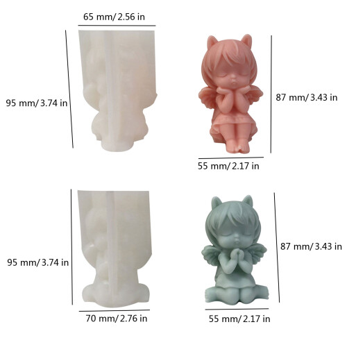 4x Silikonformen Blumenmädchen Kerzenformen Duftkerzenformen 2