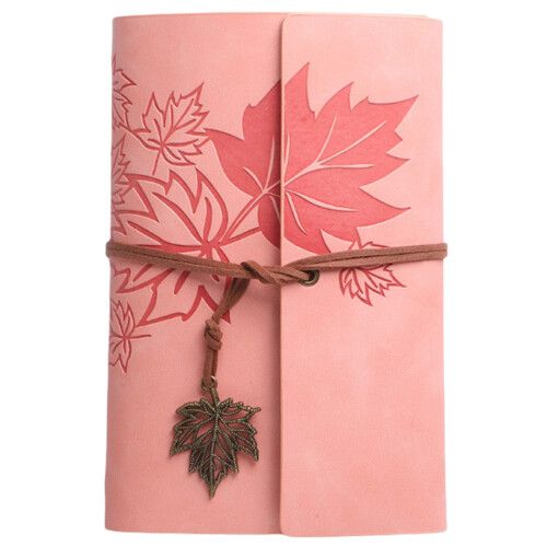 Vintage Journal Notebook Refillable Leather Journal-pink color