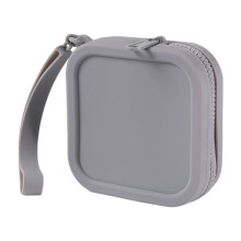 Silicone Square Purse Small Earphone Bag Small Coin Bag-grey