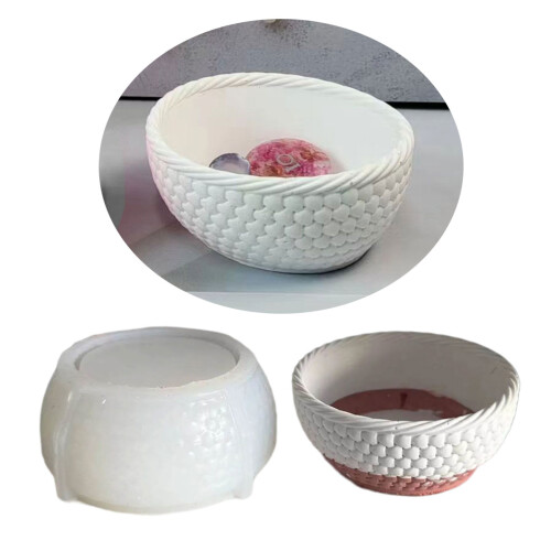 Webkorb, Blumentöpfe, Vasen, Beton, Silikonform, Heimdekoration 1