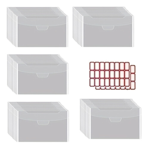 50 Pcs Die Cut Storage Bag Clear Plastic Envelopes-26x15.5cm