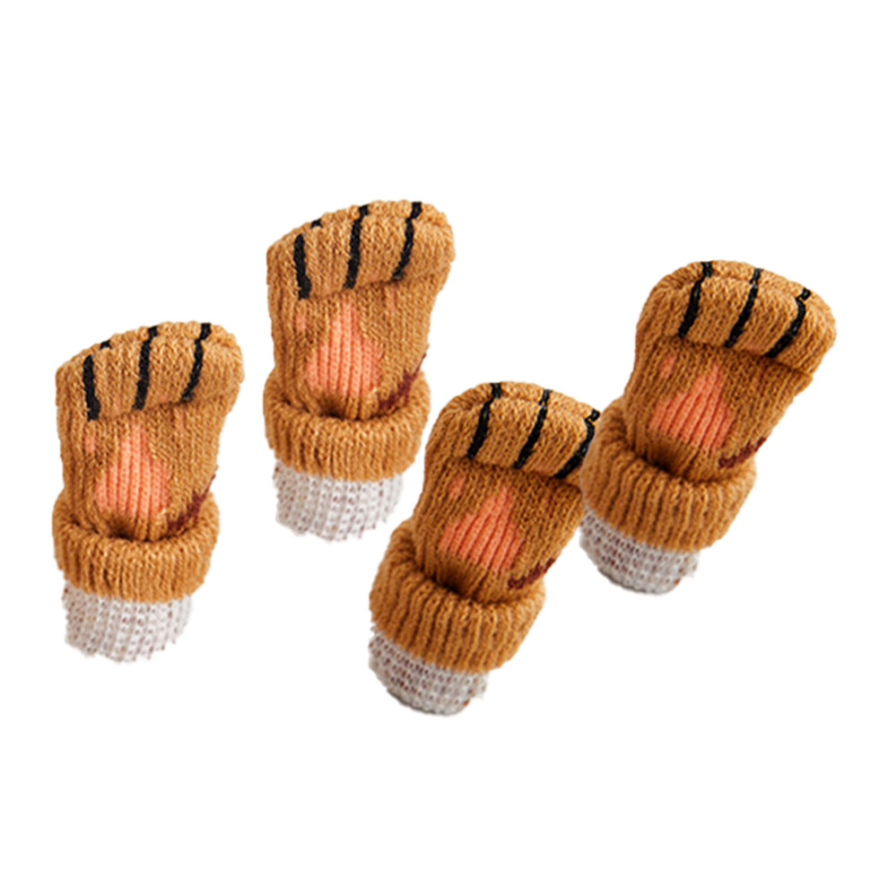Chair Leg Socks For Furniture, Reusable Noise Reducing Furniture Socks With Elastic Cat Paw Design, Washable Floor Protectors For Hardwood Non Slip Pr 9155353848067