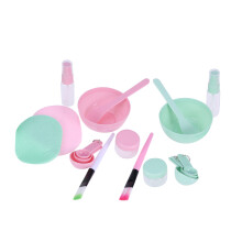 2 Set/9 Stuks Diy Silica Gel Masker Met Siliconen Borstel En Maatlepeltje