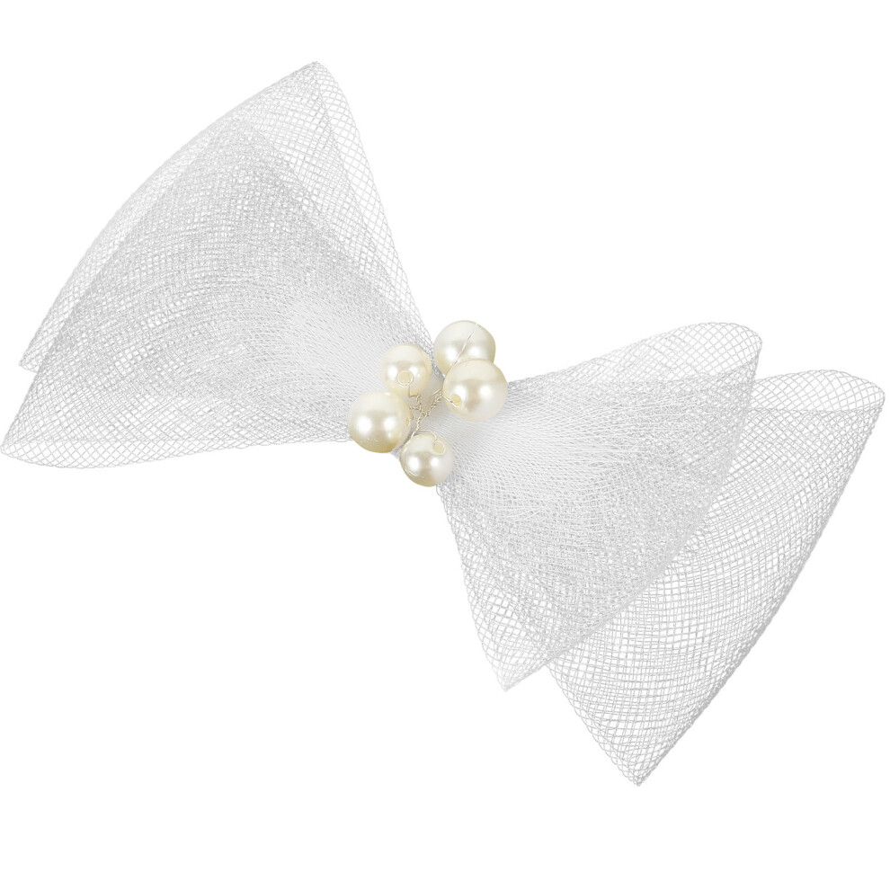 Bridal Bow Clip, Perlato, In Tulle, Per