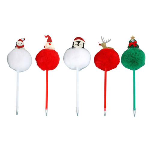 6 Pcs/Set 0.7mm Christmas Ballpoint Pen Smooth-white penguin 1