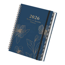 Akademischer Businessplaner 2026 mit To-Do-Listen und-Blumen