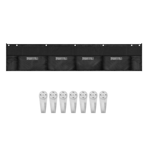 Horizontal Organization Pocket Chart with 4 File Pocket-Black