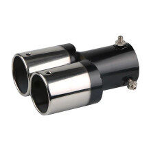 Car Exhaust Muffler Single Or Dual Outlet Round Stainless Steel Chrome Rear Tail Pipe Muffler Tip J Bend