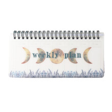 Undated Weekly Planner Twin-coil Binding Weekly-Moon phases