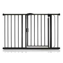 (Negro mate, 118.2cm - 125.2cm) Bettacare Puerta de Seguridad con Cierre Automático