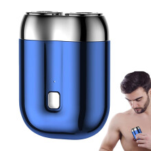 Mini Electric Shaver Waterproof Portable Beard Trimmer USB Charging Dry And Wet Use Travel Shaver For Shower Home Blue