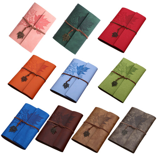 Leather Journal Notebook Refillable Notebook 160 Unlined-brown 1