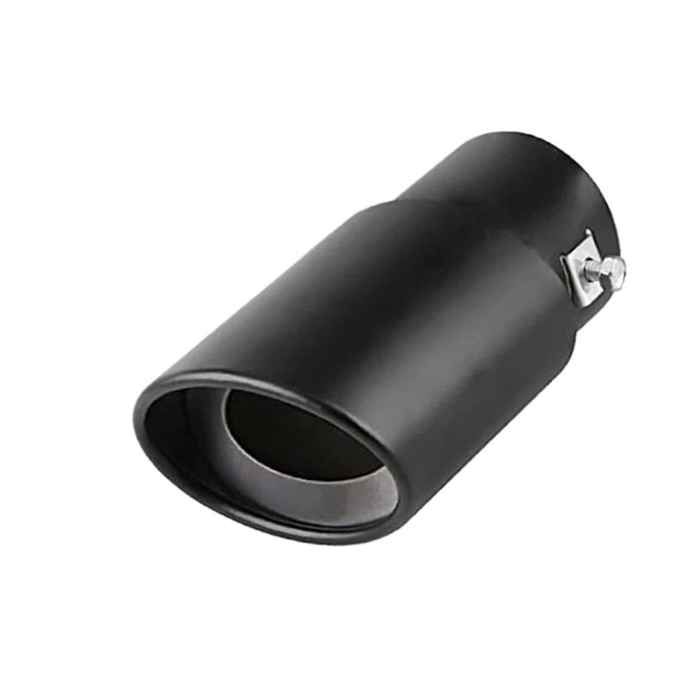 Universal Stainless Steel Car Exhaust Muffler Tip With Sporty Chrome Finish, Straight Black 9001264148720