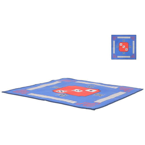 Blue Mahjong Table Pad Durable Polyester Non-Slip Table Cover 2