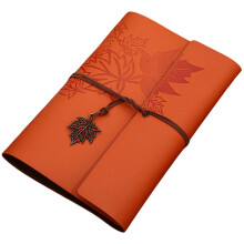 Leather Journal Notebook Refillable Notebook 160-orange color
