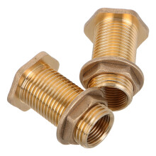 2Stück Messing-Durchführungsverschraubung Mit Silikondichtung 1/2"