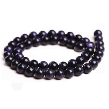 48Stk Schwarze Sandstein Perlen 8Mm Glatt Poliert Für Schmuck DIY