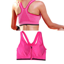 frontzip sportondergoed schokbestendig fitnessvest yoga m roze