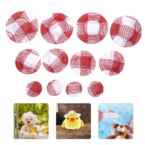 12 Stuks Mini Hoed Gestreepte Zonnehoed Popkleding Accessoire 1