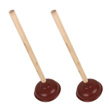 2 Stuks Huishoudelijke Rubberen Zuiger Met Handvat (Bruin)