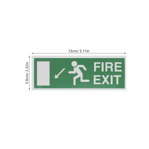 Fire Exit Sign Sticker Self Adhesive For Office Outdoor Corridor 1