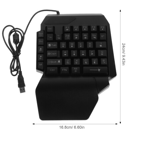 Black Gaming Keyboard Backlight Durable for Accurate Touch E-Sport Use 1