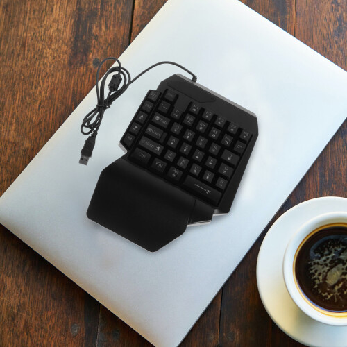 Black Gaming Keyboard Backlight Durable for Accurate Touch E-Sport Use 2