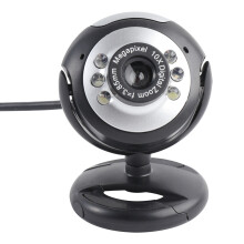 Usb 6-LeD Webcam 0.6Mp Voor Pc Laptop Met Microfoon En Klembeslag