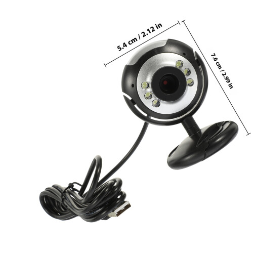 Usb 6-LeD Webcam 0.6Mp Voor Pc Laptop Met Microfoon En Klembeslag 1