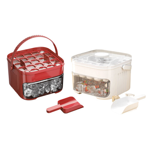 Quick Ice Cubes Maker Press Designs Space Efficient Food-Red 1
